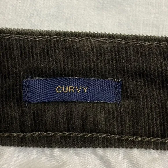 #22-Talbots Corduroy Pants Size 14 Stretch Curvy Olive Green - Picture 11 of 12